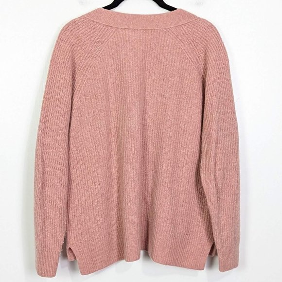 COPY - Madewell Pink Wool Blend Pink V-Neck Sweater Size M - Picture 3 of 6